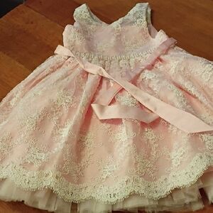 American Princess Pink Blush Lace Formal Dress. Cute Baby Boho/ Fairycore Vibes